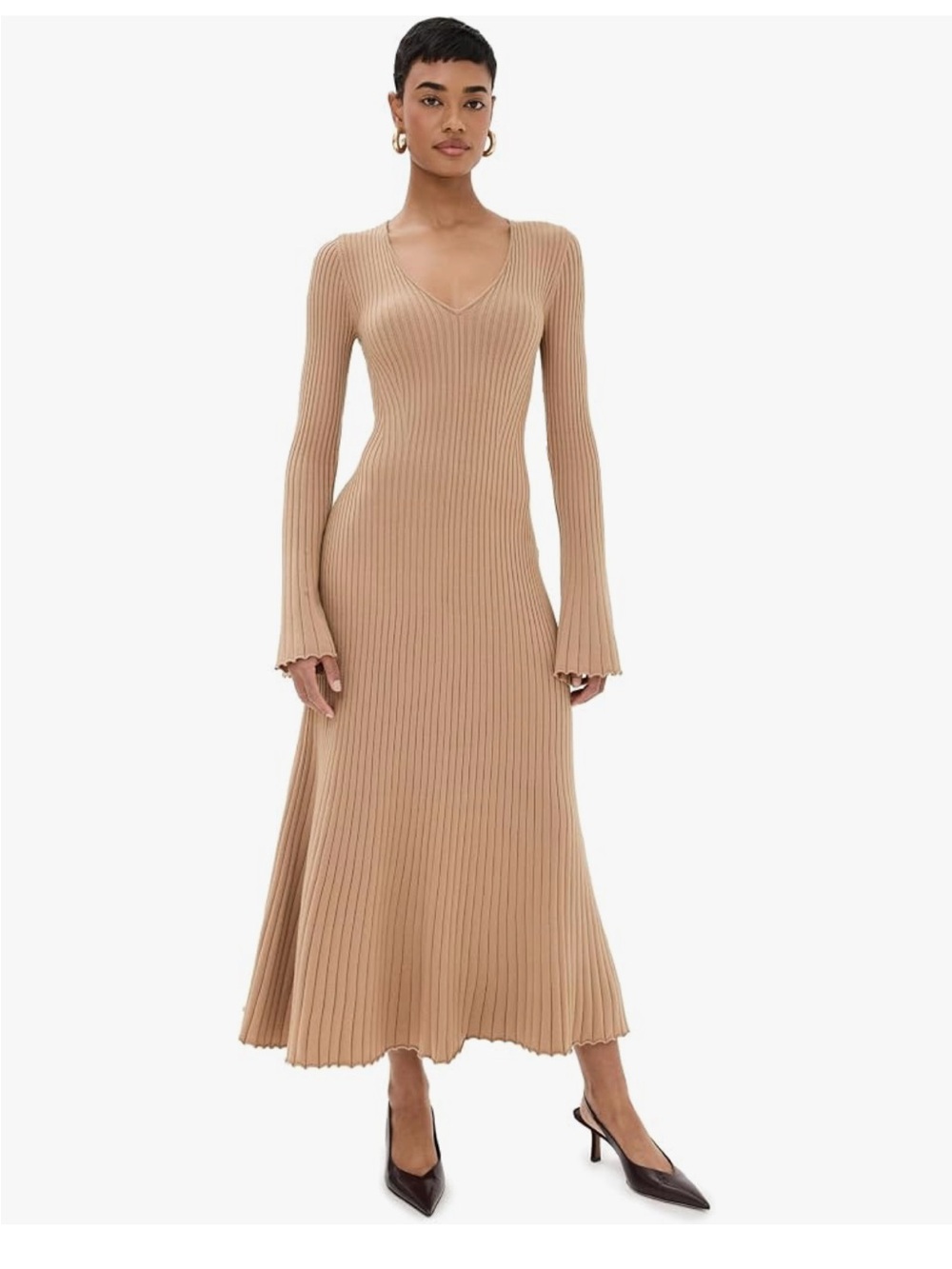 NWT PAIGE Bel Dress in Dark Camel